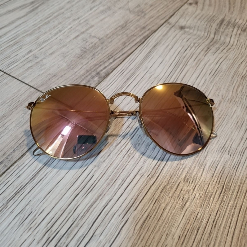 Ray-Ban Gold and Pink Sunglasses